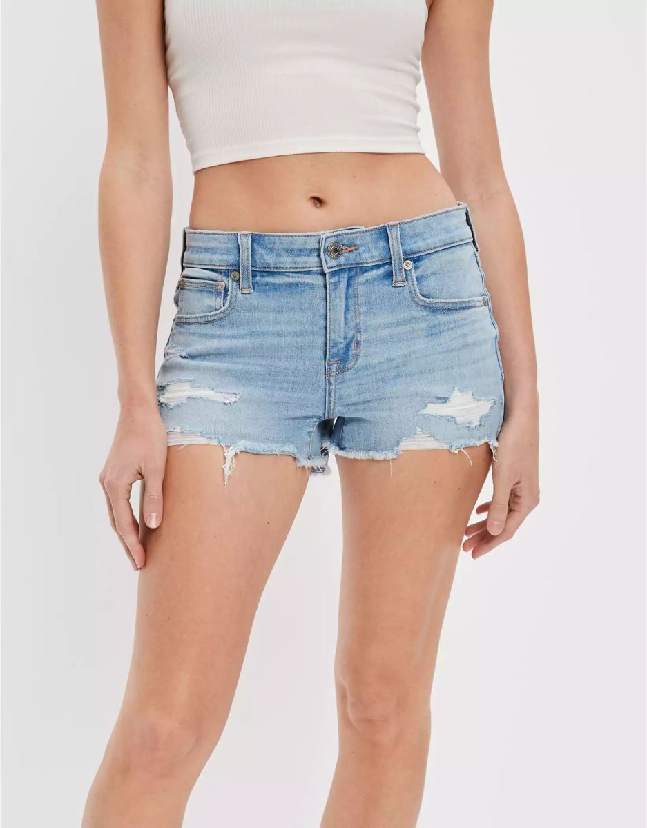 Shorts American Eagle AE Ne(x)t Level Low-Rise Denim Lavage Clair Femme | TGC-24397991